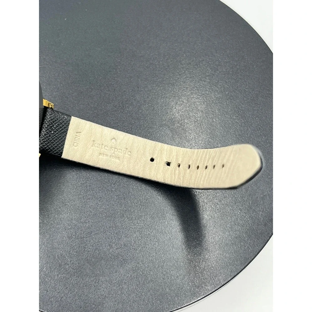 Kate Spade New York Metro Monogram‎ K Black Leather Quartz Watch